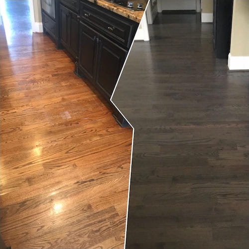 hardwood floor staining result in Oceanside, NY
