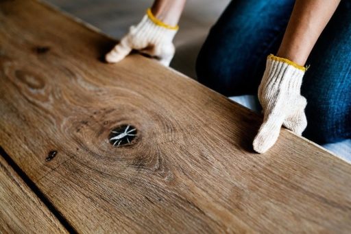 Wide plank hardwood board close up showing natural character grain movement and a bold single-board look