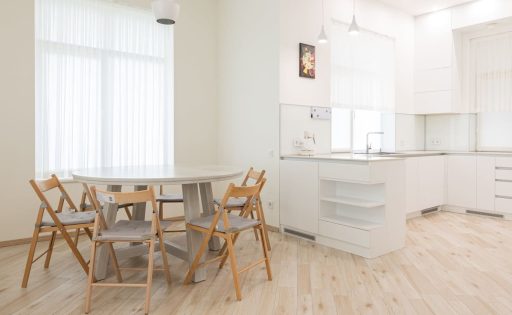 Light hardwood floor after refinishing showing a refreshed surface in a modern interior